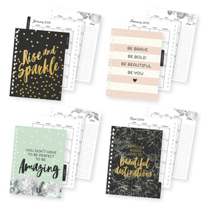 2018-2019 Beautiful 17 Month Weekly Spiral Planner