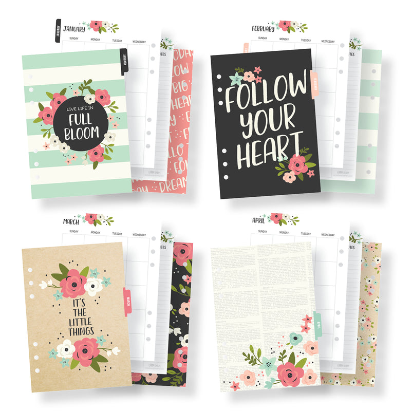 A5 Bloom Monthly Planner Inserts